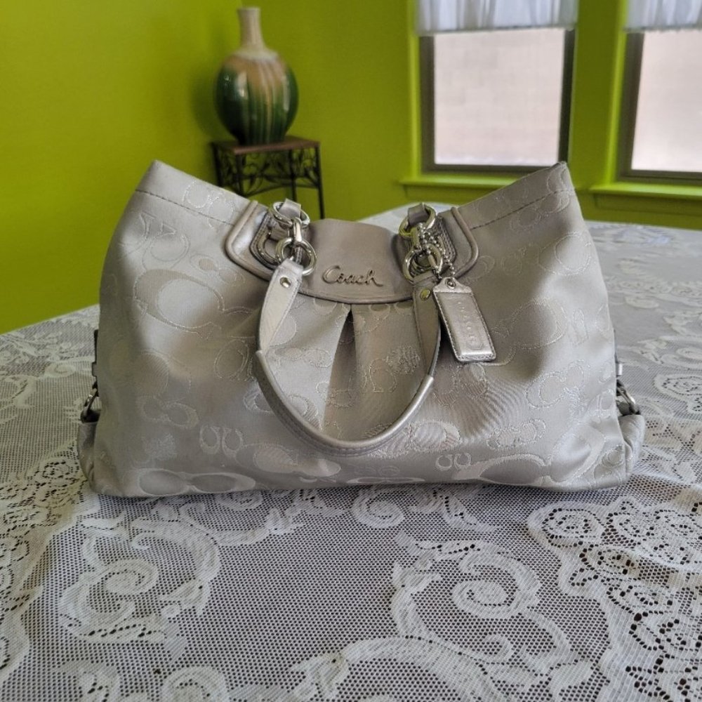 Coach Silver Ashley Garden Satchel